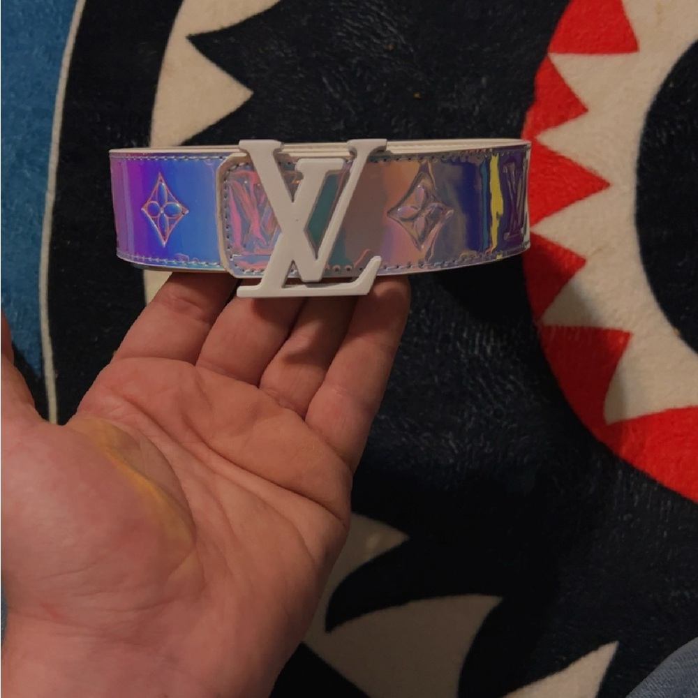 Louis Vuitton Silver and White Belt